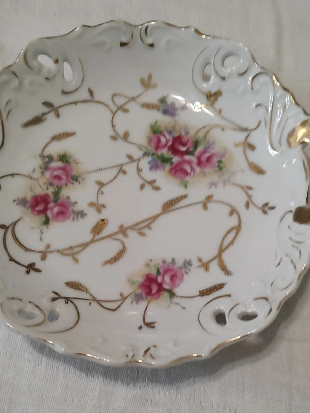 Beautiful 19th century antique German Porcelain Crossed -arrows marked Plate